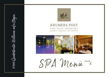 Krumers Post SPA MENÜ | DEUTSCH