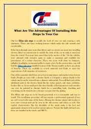 What Are The Advantages Of Installing Side Steps In Your Car