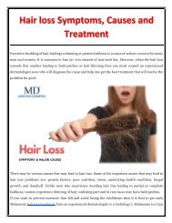 Hair loss Symptoms, Causes and Treatment by MD Laser and Cosmetics