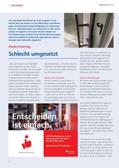 Mieterforum Dortmund - Ausgabe III/2019 (Nr. 57)