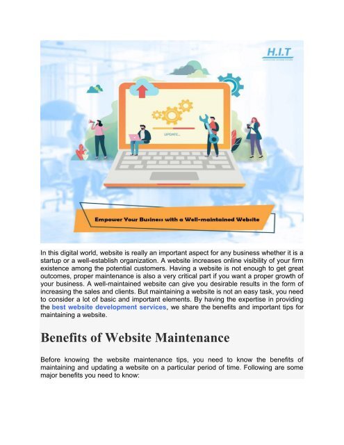 Essential Tips for Website Maintenance