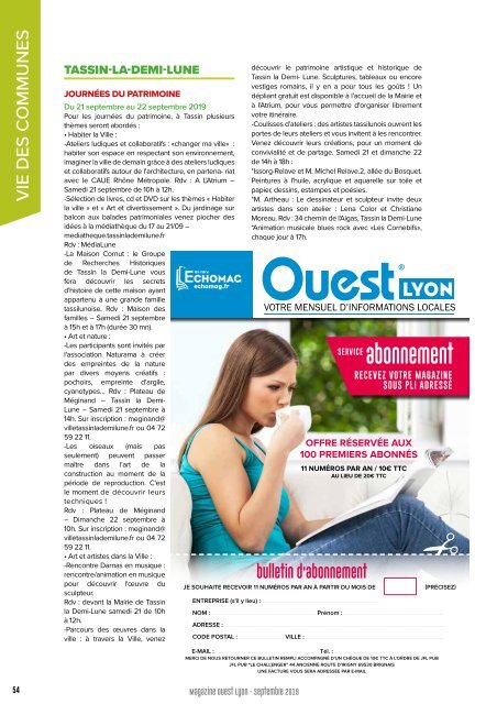 OUEST LYON - SEPTEMBRE 2019