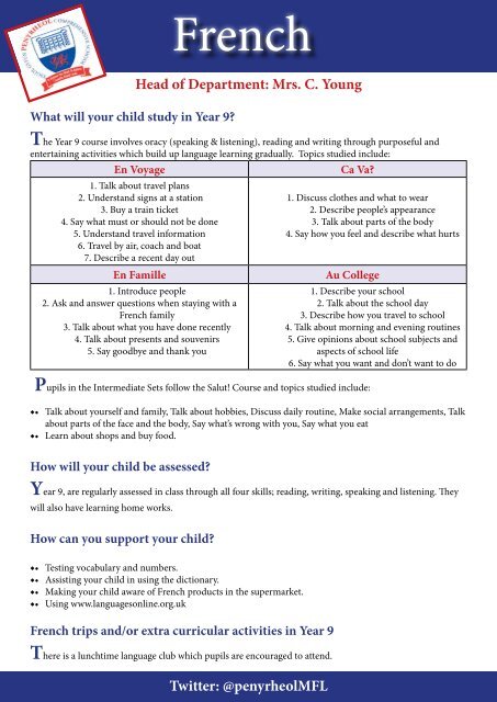 Year 9 Parent Guide September 2019