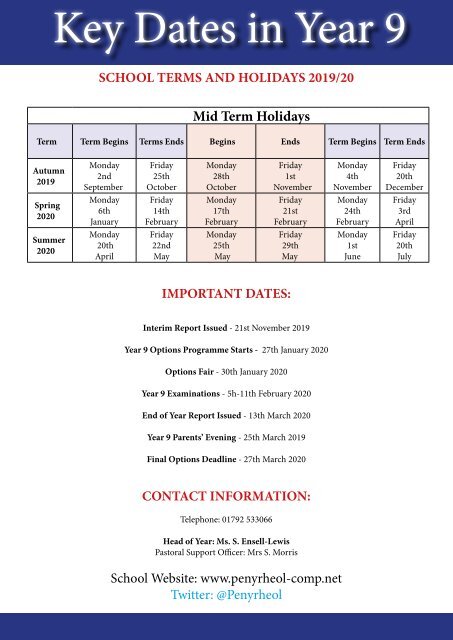 Year 9 Parent Guide September 2019