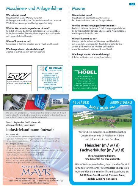 Ausbildungsmagazin Marktoberdorf