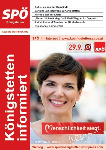 SPÖ Königstetten informiert - September 2019