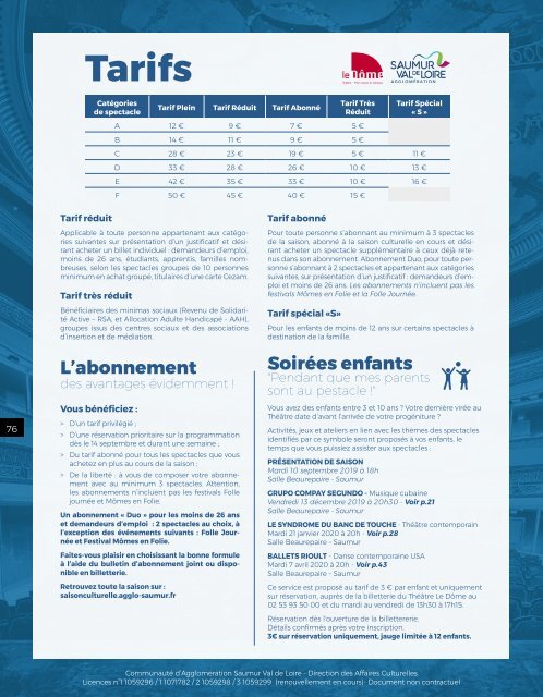 Brochure saison culturelle  2019-2020