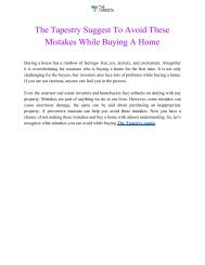 The Tapestry Suggest to Avoid these Mistakes While Buying a Home