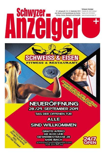 Schwyzer Anzeiger – Woche 37 – 13. September 2019