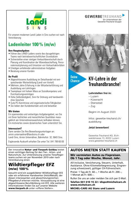 Schwyzer Anzeiger – Woche 37 – 13. September 2019