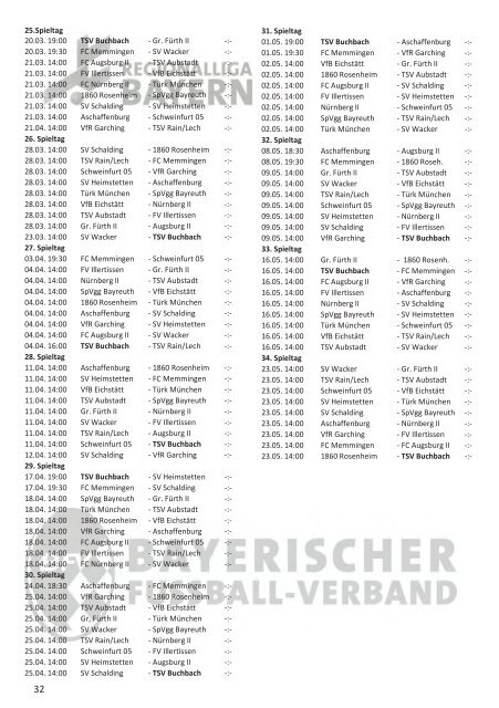 Stadionzeitung TSV Buchbach - 1.FC Schweinfurt 05