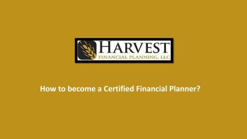 How to become a Certified Financial Planner