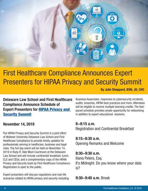First Healthcare Compliance CONNECT September 2019