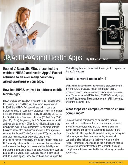 First Healthcare Compliance CONNECT September 2019