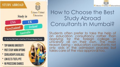 How to Choose the Best Study Abroad Consultants in Mumbai? 
