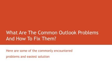 What Are The Common Outlook Problems And How To Fix Them?