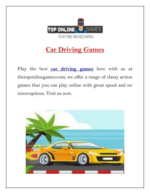 Play Car Driving Games | The Top Online Games