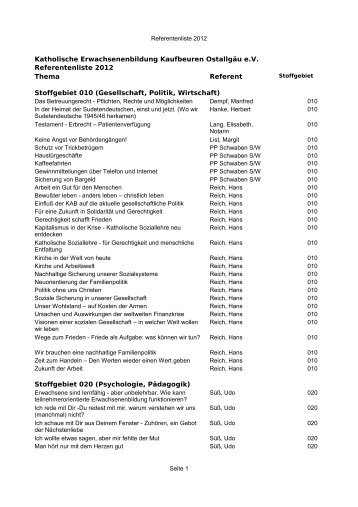 Referentenliste - Katholische Erwachsenenbildung Kaufbeuren ...