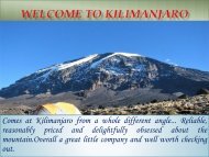 Welcome To  Kilimanjaro