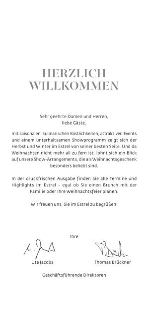 Herbst & Winter-Programm 2019/2020 im Estrel Berlin