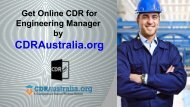 CDR for Engineering Manager Australia