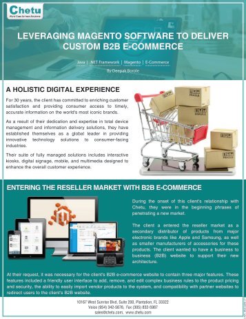 Leveraging Magento software to deliver custom B2B e-commerce