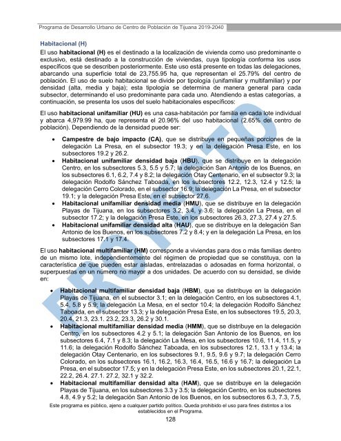 Síntesis del Programa de Desarrollo Urbano de Centro de Población de TIjuana 2019-2040