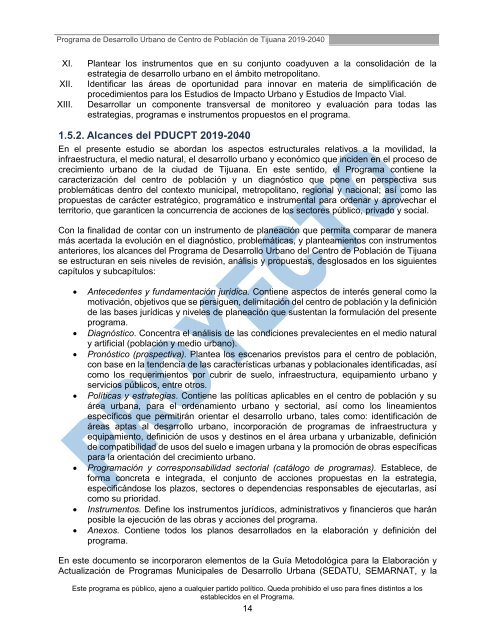 Síntesis del Programa de Desarrollo Urbano de Centro de Población de TIjuana 2019-2040