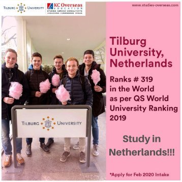 Apply at Tilburg University, Netherlands for Feb 2020 intake