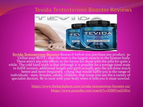 Tevida Testosterone Booster - Benefits, Side Effects 