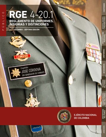  REGLAMENTO DE UNIFORMES-INSIGNIAS Y DISTINCIONES DE EJÉRCITO NACIONAL