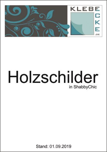 Holzschilder in Shabby-Chic September 2019