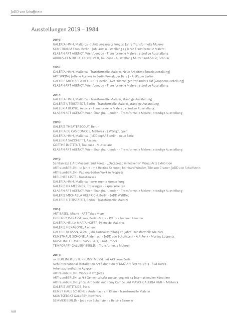 JoDD von Schaffstein Katalog Werkschau 2015 – 2019
