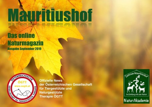 Mauritiushof NaturMagazin Ausgabe September 2019