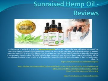 Sunraised Hemp Oil - An Help Reduce Inflammation Naturally