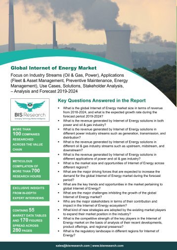 Internet of Energy Market Analysis and Forecast 2019-2024