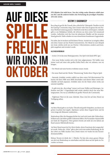 AJOURE´ Men Magazin Oktober 2019