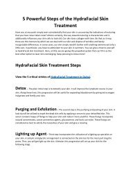5 Powerful Steps of the HydraFacial Skin Treatment