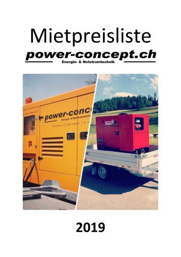 Mietpreisliste power-concept.ch 2019