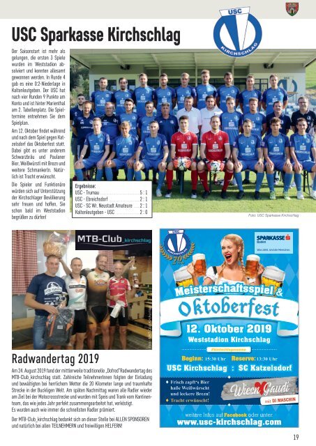 Stadtnachrichten Kirchschlag Ausgabe 231 September 2019