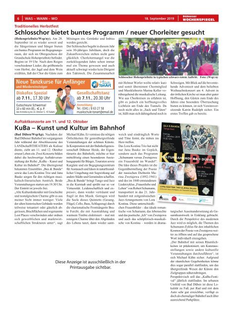 Dübener Wochenspiegel - Ausgabe 18 - Jahrgang 2019