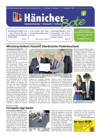 Hänicher Bote | September-Ausgabe 2019