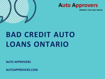 Bad Credit Auto Loan