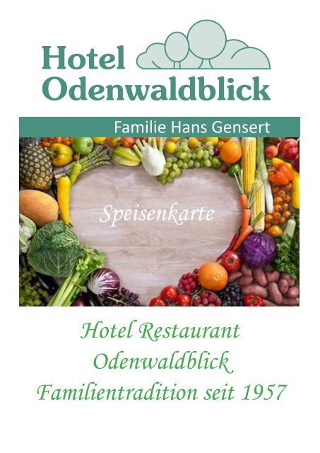 Speisekarte Deckblatt