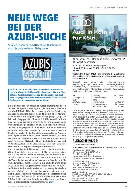 Die Wirtschaft Köln Ausgabe 06 / 2019