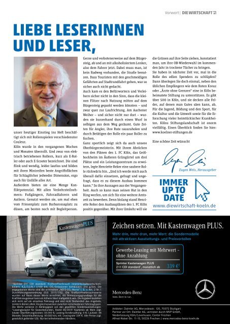 Die Wirtschaft Köln Ausgabe 06 / 2019