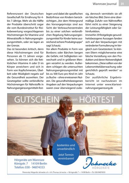 Wannsee Journal Oktober/November 2019