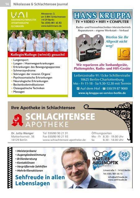 Nikolassee & Schlachtensee Journal Oktober/November 2019