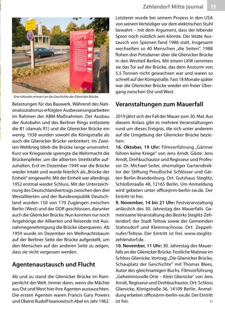 Zehlendorf Mitte Journal Oktober/November 2019
