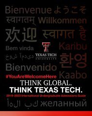 Texas Tech IED Admissions Fall 2019